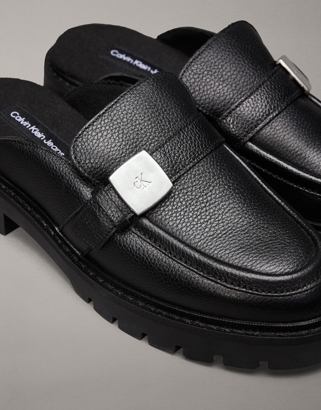Calvin Klein - Leather Platform Mules