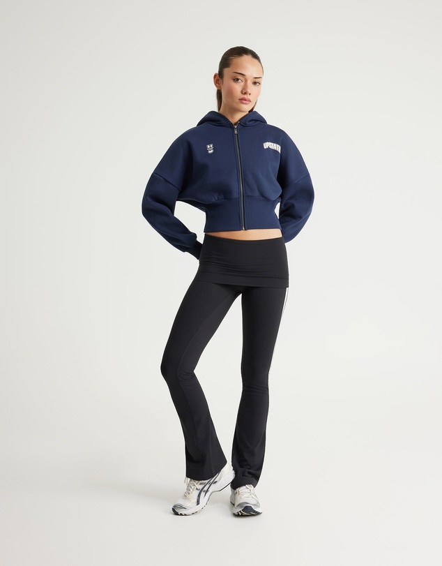 Upstate - Cropped Zip Thru Hoodie - Midnight Navy