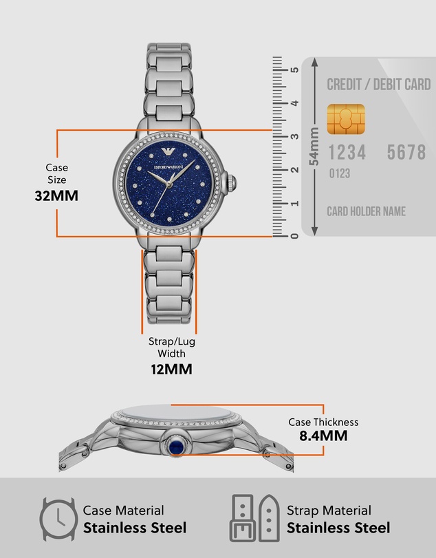 Emporio Armani - Silver Tone Analogue Watch
