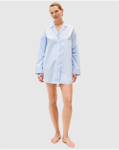 Tommy Hilfiger - Pyjama Longsleeve Stripe Poplin Shirtdress