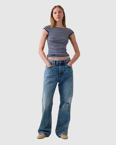 GAP - SS Mod Cap Sleeve Boatneck T-Shirt