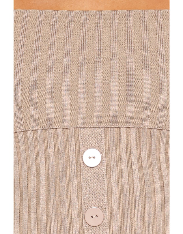 Petal & Pup - Lulla Ribbed Off Shoulder Top - Taupe