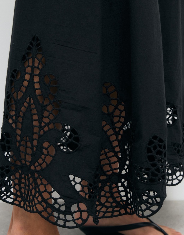 AERE - Elke Embroidered Midi Dress
