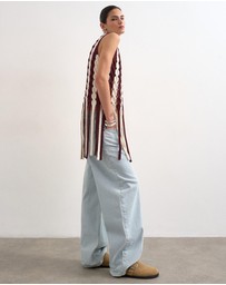 TOPSHOP - Fina Knitted Cable Tassel Tank
