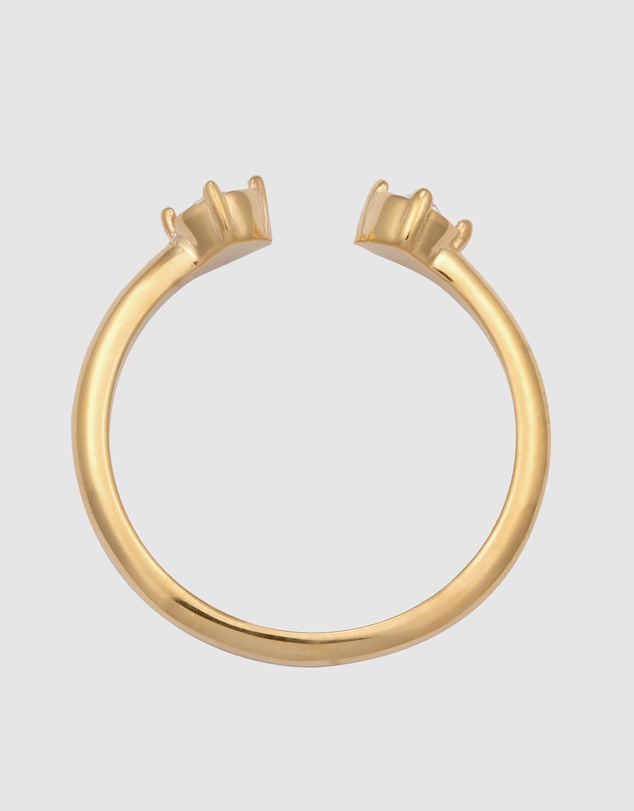 Elli Jewelry - Ring Open Crystal 925 Sterling Silver Gold-Plated