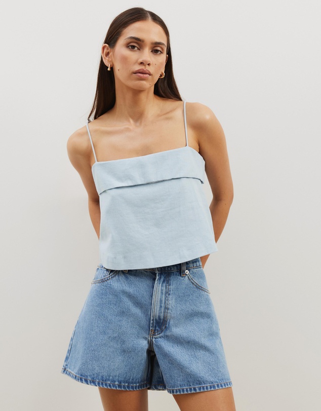 Atmos&Here - Orielle Linen Blend Square Neck Cami