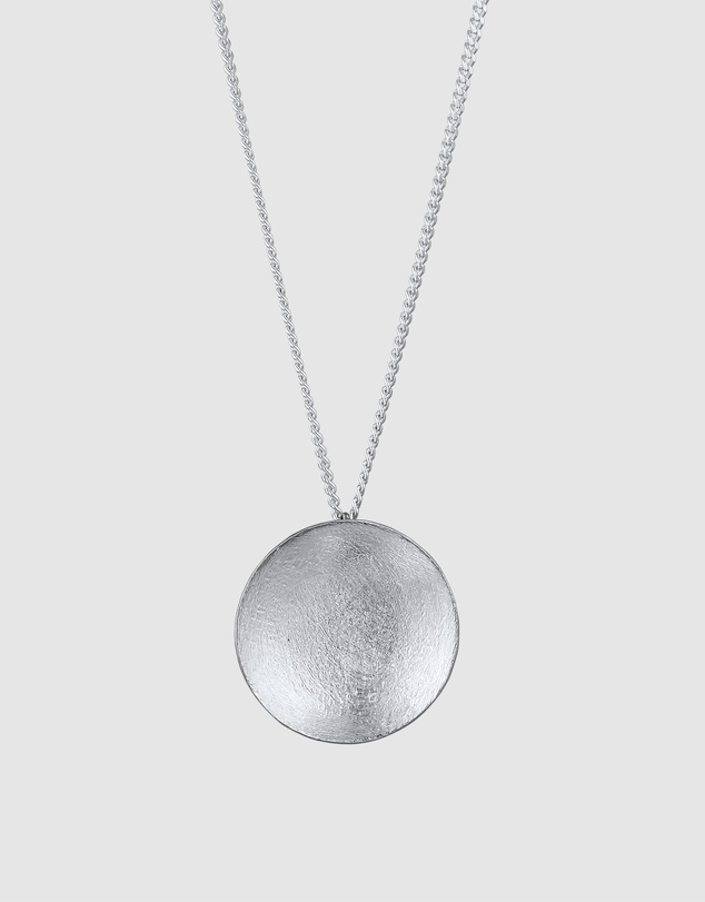 Elli Jewelry - Necklace with Pendant Circle Brushed 925 Sterling Silver