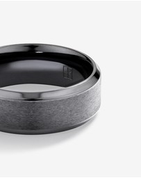 Michael Hill - 8mm Black Titanium Bevelled Edge Wedding Band