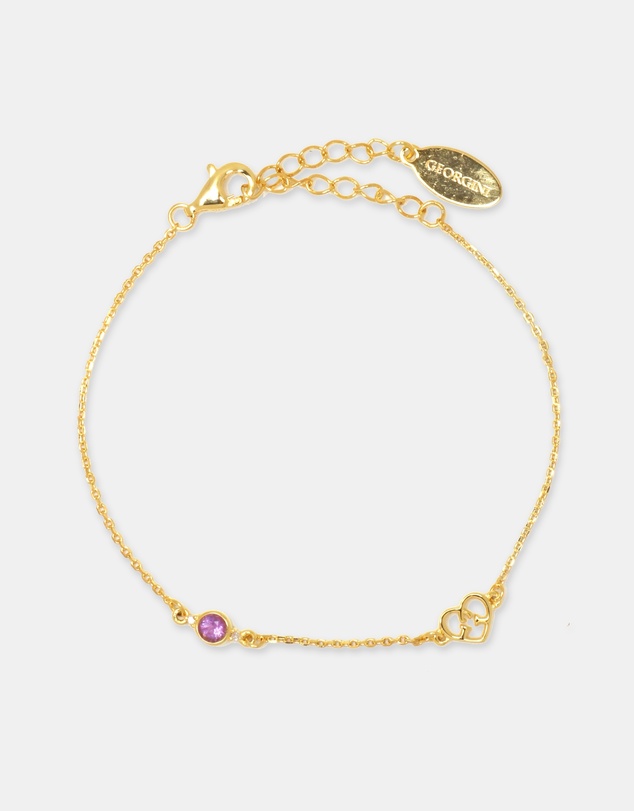 Georgini - Natural Amethyst And Two Natural Diamond February Gold Bracelet