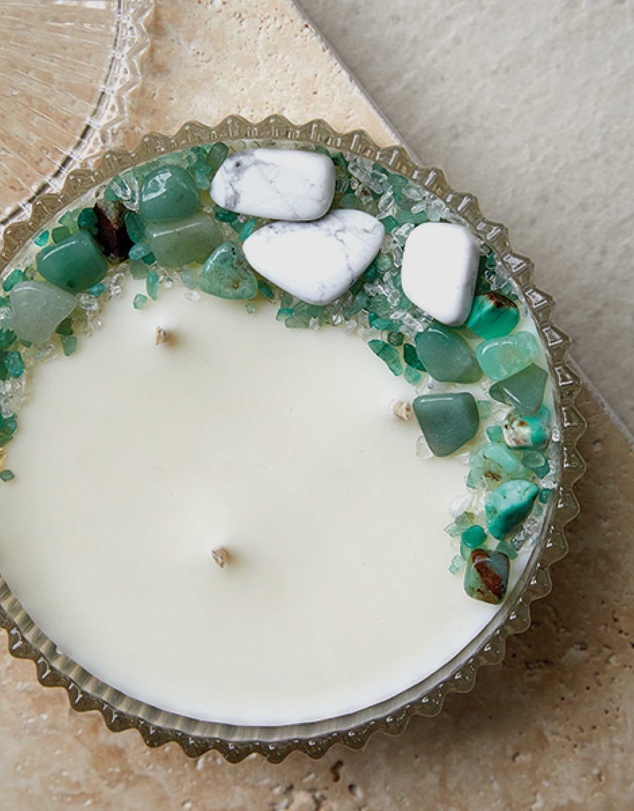 Silk Oil of Morocco - Enchanted Forest Large Crystal Candle - Luck, Prosperity & Joy