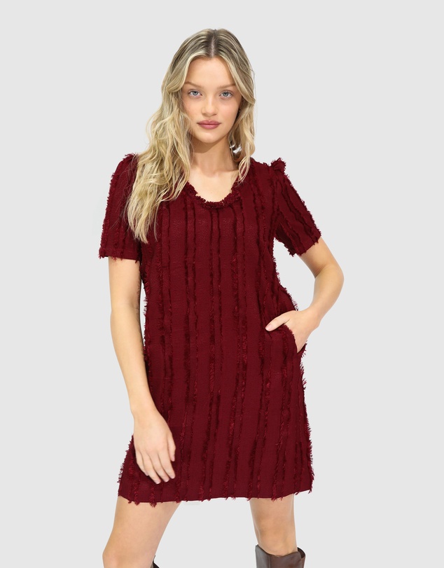 Belle & Bloom - Solana Boho Fringe Shift Mini Dress