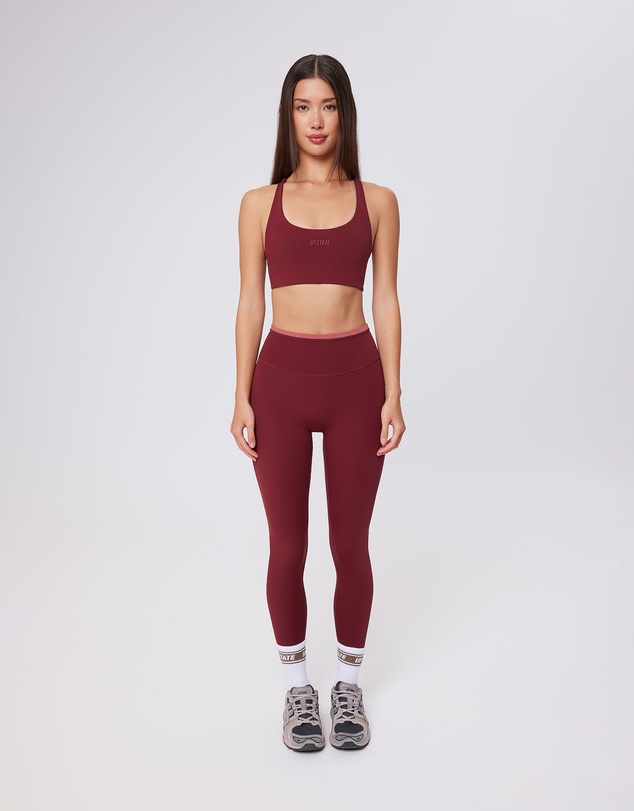 Upstate - Air Sculpt Contrast 7/8 Tight - Warm Cherry