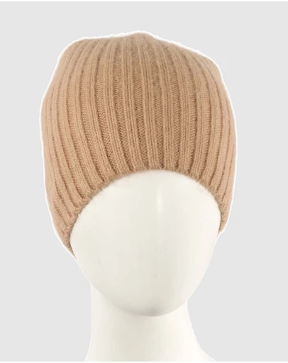 Max Alexander - European Made Beige Soft Wool Beanie