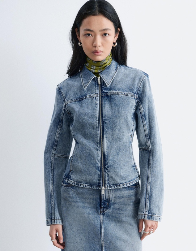 & Other Stories - Fitted Zip-Up Denim Jacket