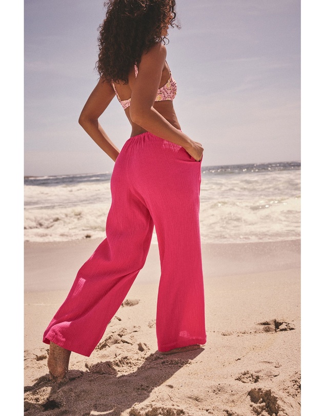 NEXT - Wide Leg Textured Trousers with Linen