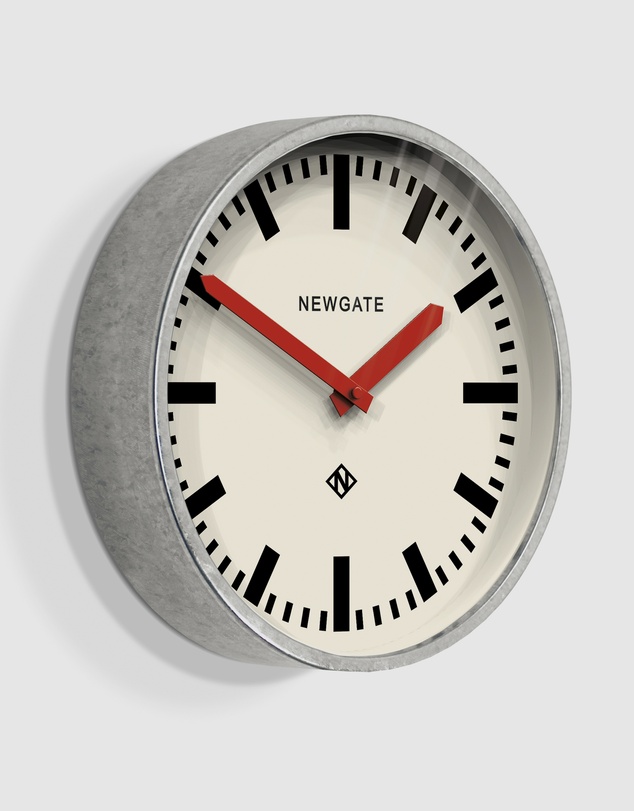 Newgate - Newgate Luggage Wall Clock Galvanised Red Hands