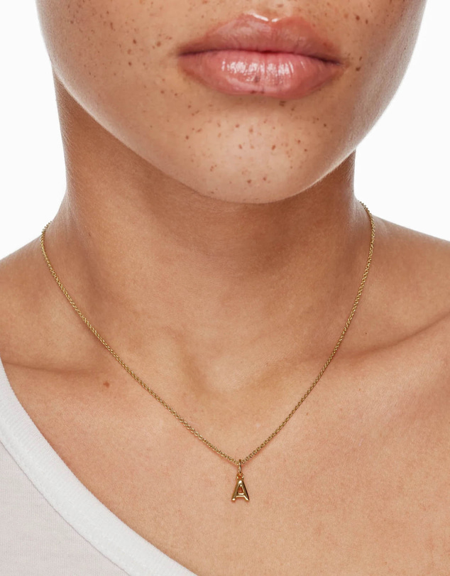 Medley Jewellery - Bubble Letter A Necklace in Gold
