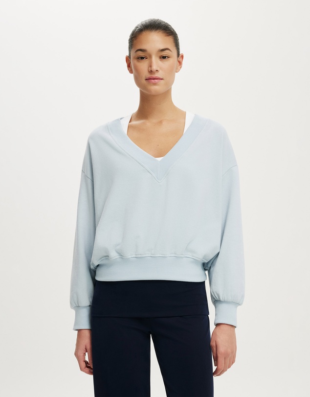 Cotton On - V Neck Fleece Sweatshirt