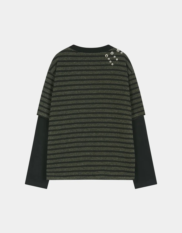 Andersson Bell - Studded Stripe Layered Sweater
