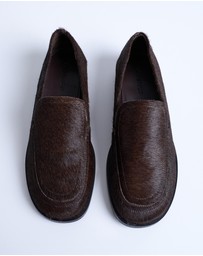 TOPSHOP - Corrie Real Leather Pony Flat Shoe Loafers
