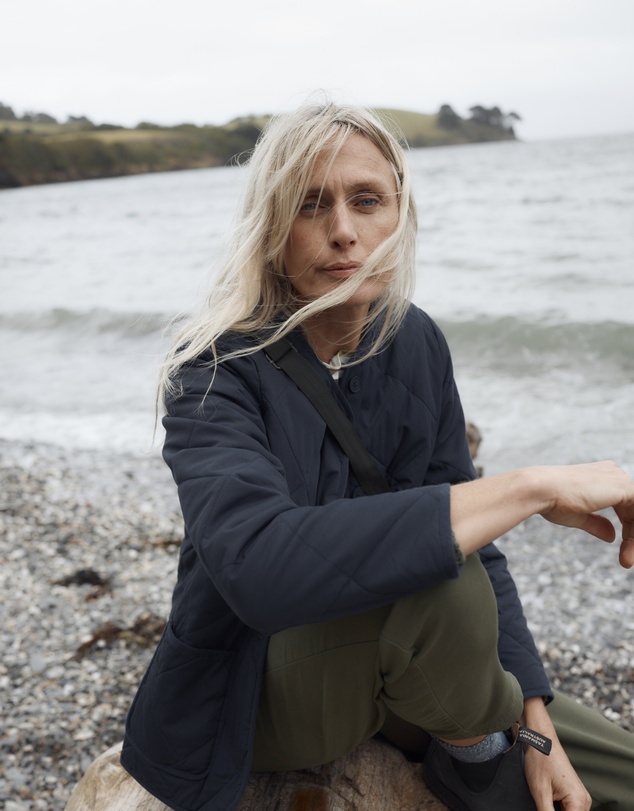 Seasalt - Seasalt Cornwall Navy Swift Barn Organic Cotton Quilted Jacket