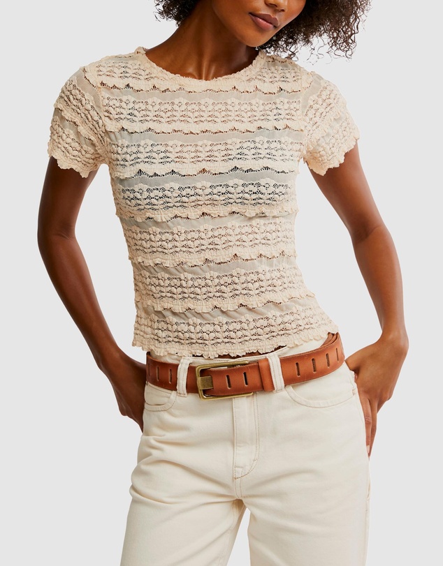 Free People - Angelina Lace Tee