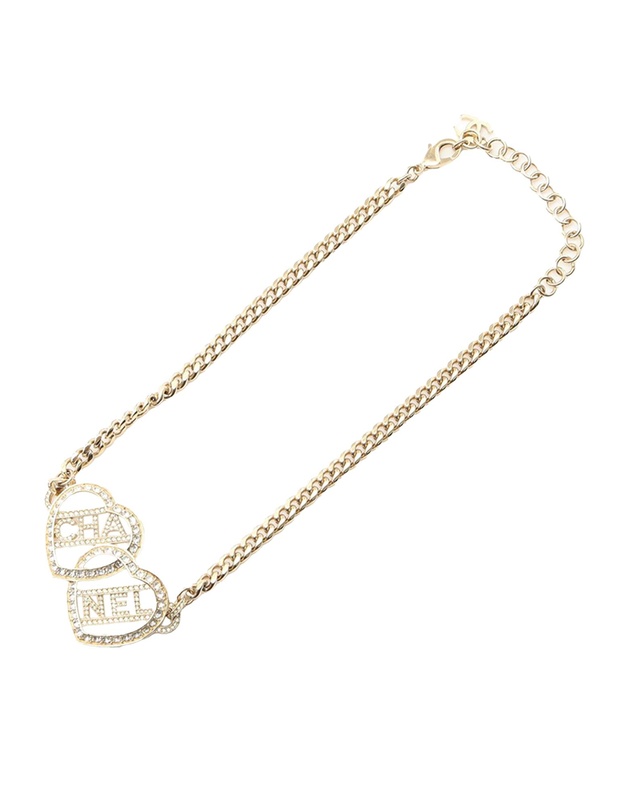 Pre-Loved by Azura Reborn - Pre-Loved Gold Plated Rhinestones Heart Logo Choker Necklace