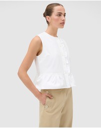 Oroton - Oxford Peplum Top