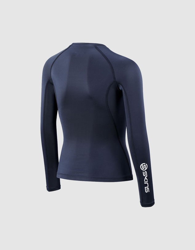 SKINS - Youth Compression Long Sleeve Top - Navy Blue