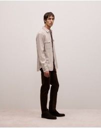 Trenery - Brushed Herringbone Overshirt in Putty