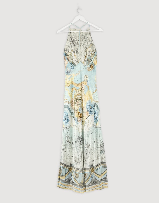 Revibe - Repaired Camilla Halter Chain Slip Dress - AU L