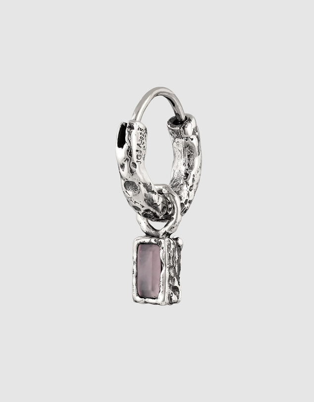 Haze & Glory - Liquid Rose Hoop in Oxidised 925 Silver