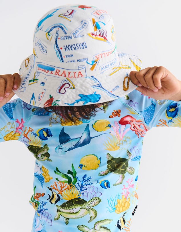 Kip&Co - Aussie Road Trip Yellow Beach Hat - Kids