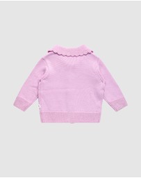 Fleur Harris - Heart Cardigan in Lilac