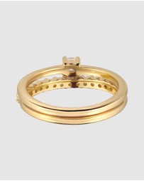 Elli Jewelry - Ring Set Moonstone Celestial 925 Sterling Silver Vermeil