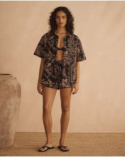 AUR OCEA - Embroidered Short Sleeve Shirt