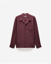 Calibre - Camp Collar Long Sleeve Shirt Oxblood