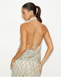 Dazie - Afloat Check Halter Top