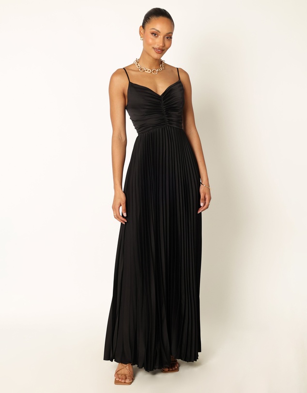 Petal & Pup - Naira Pleated Maxi Dress - Black