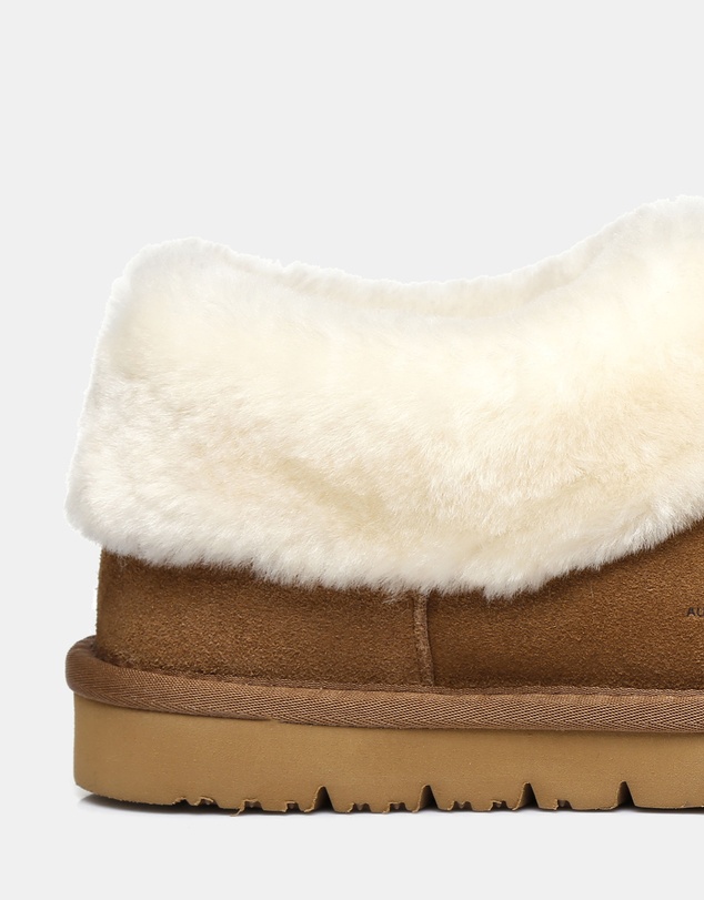 EVERAU - Australian Shepherd Ugg Homey Slipper Cow Leather Upper House Shoes