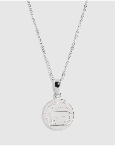 Molten Store - The Silver Capricorn Zodiac Pendant Necklace