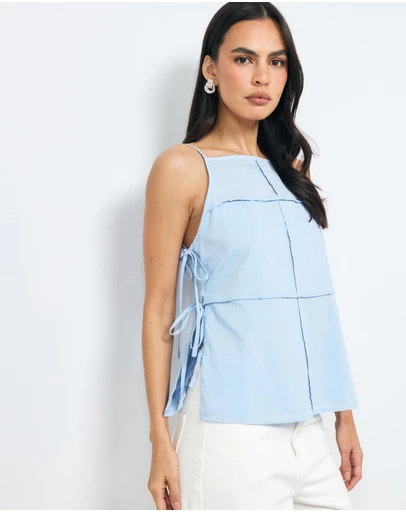 AERE - Grace Panel Tie Side Top