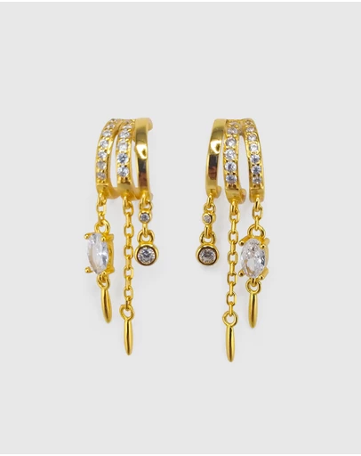 Izoa - Priya 3-in-1 Trio Huggie Earrings