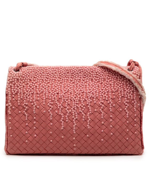 Pre-Loved by Azura Reborn - Pre-Loved Nappa Intrecciato Embroidered Fold Over Crossbody