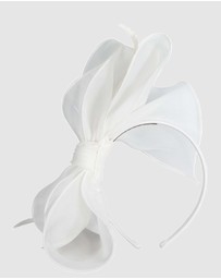 Max Alexander - White Organza Bow Fascinator