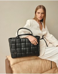 VESTIRSI - Margot XL Black Woven Tote