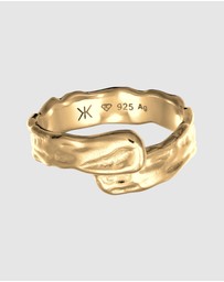 Kuzzoi - ICONIC EXCLUSIVE - Ring Male Organic 925 Sterling Silver Gold Plated