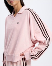 adidas Originals - Terry Towel V Neck Long Sleeve Top