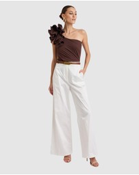 Honey and Beau - Lorena One Shoulder Ruffle Bodysuit