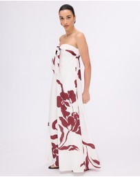 Revibe - Repaired Minima Esenciales Marlowe Linen Strapless Maxi Dress - AU 8